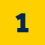 Icon depicting the number 1 on a yellow background