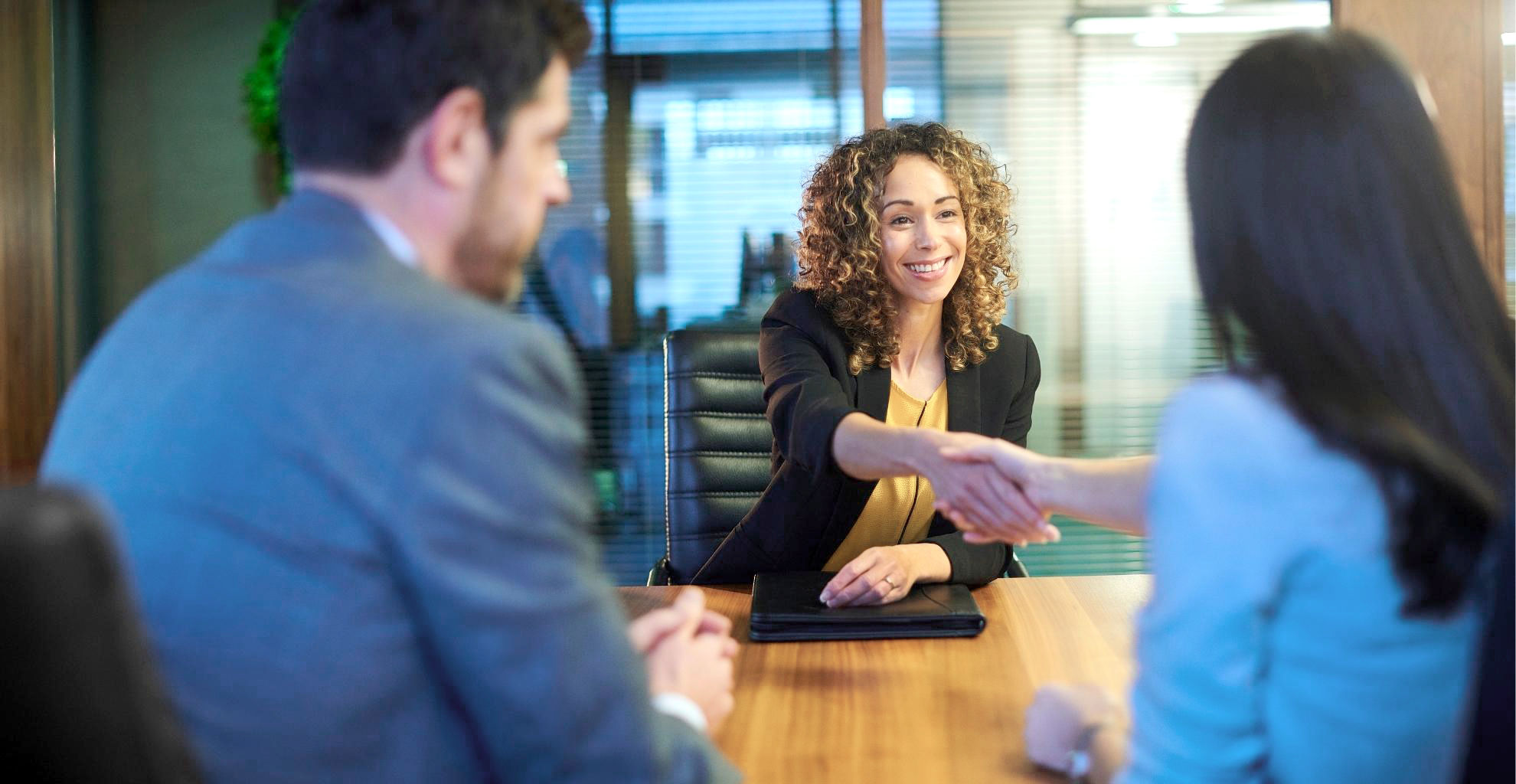 Job interview with young woman